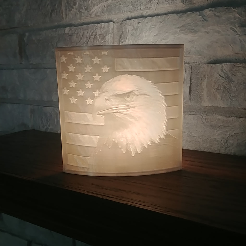 American Flag Bald Eagle Lighted Accent - Physical Product