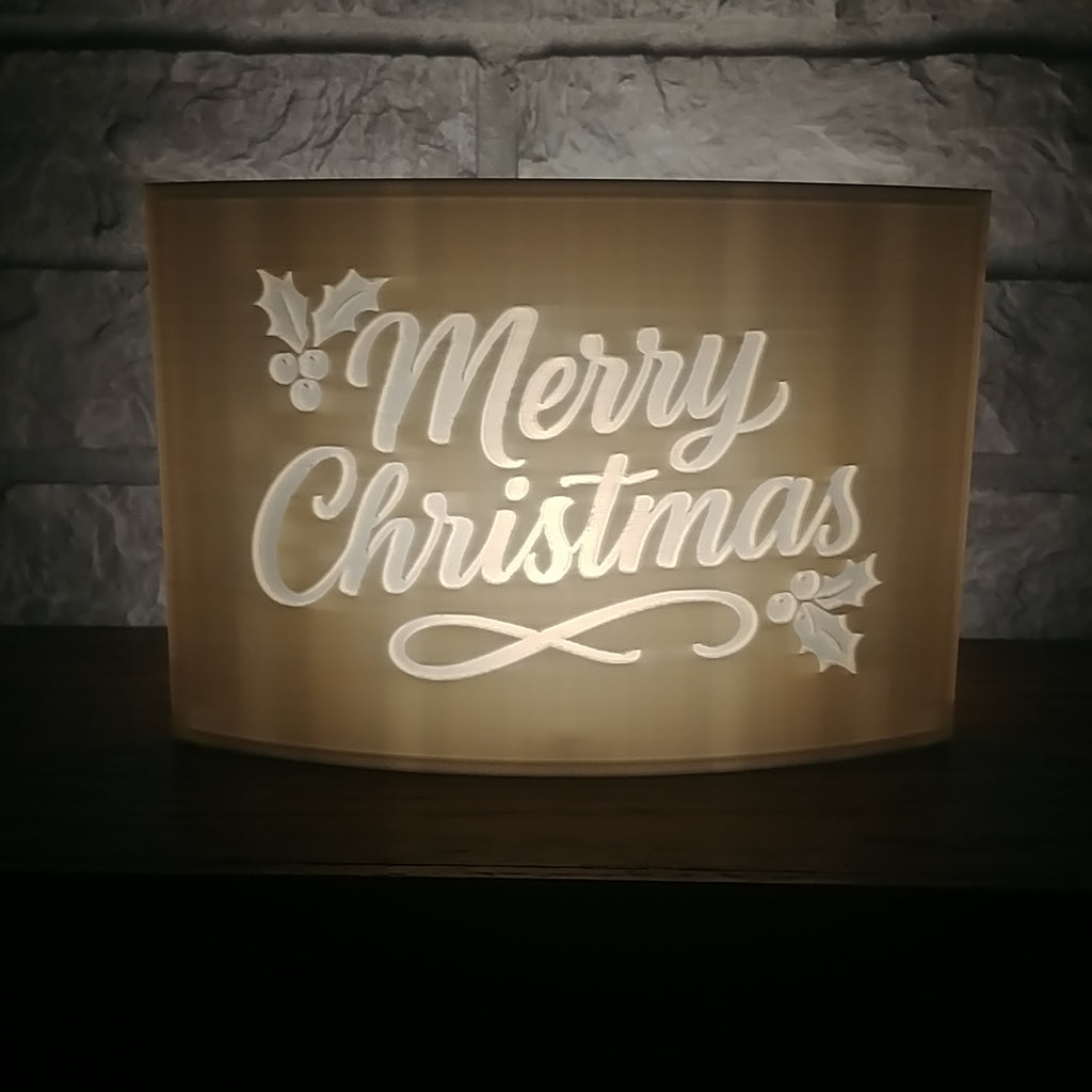 Merry Christmas Lighted Accent 3D STL File
