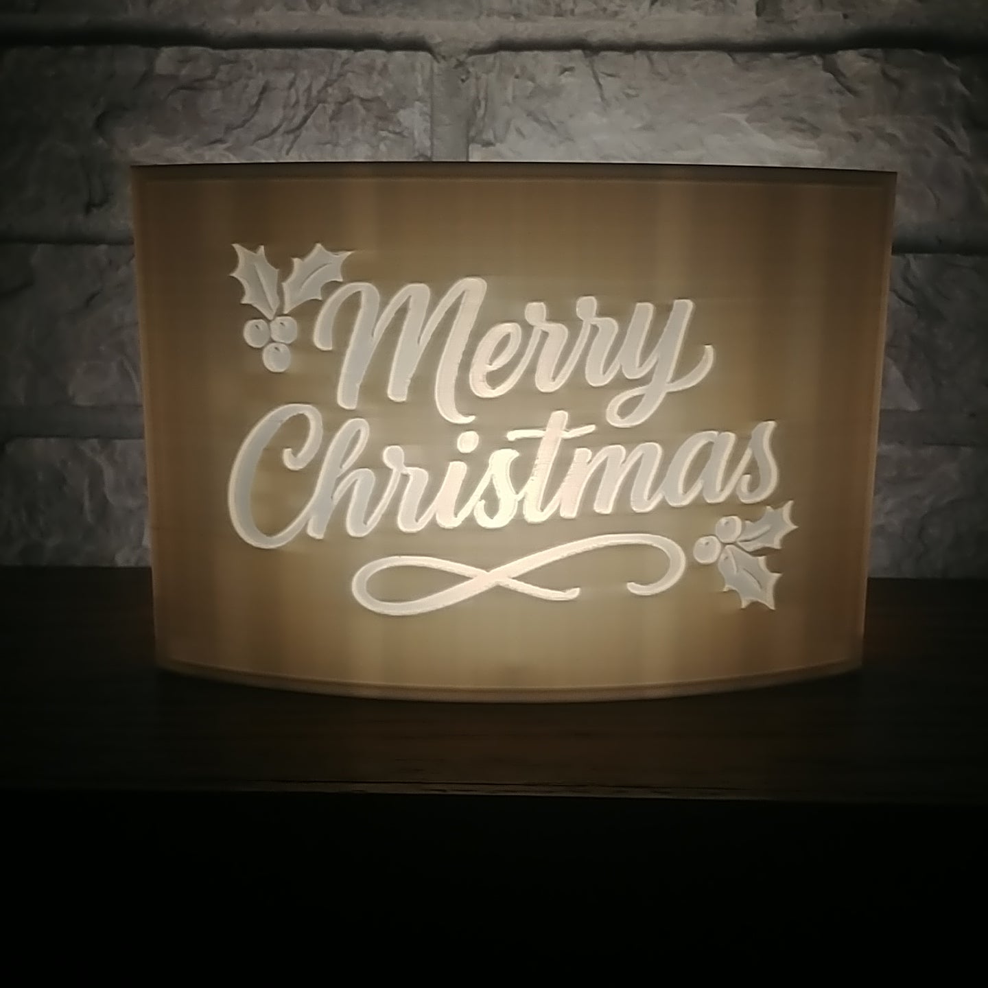 Merry Christmas Lighted Accent 3D STL File