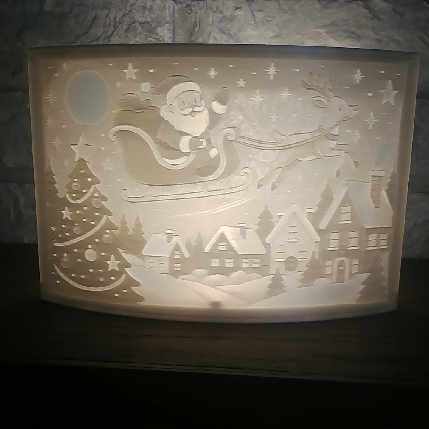 Santa Sleigh Scene Lighted Accent 3D STL file