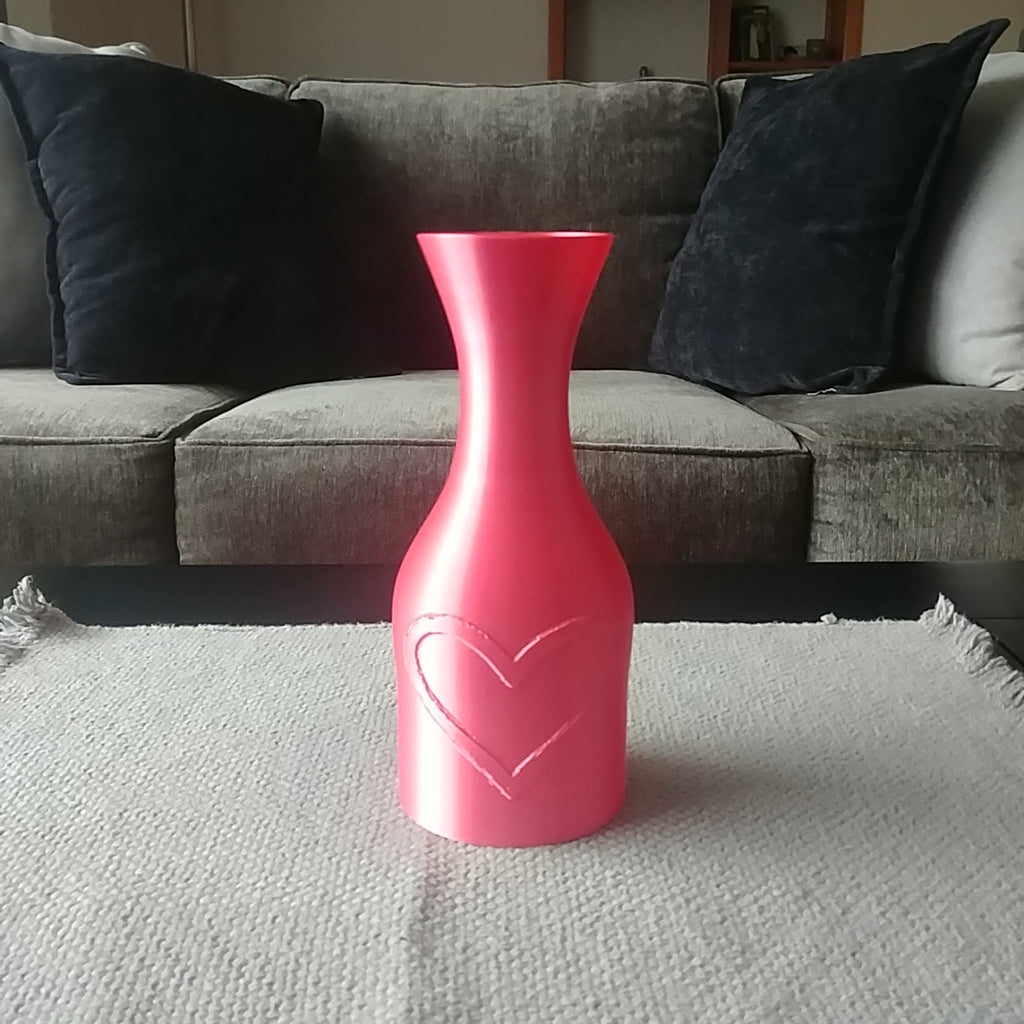 Vase Brushed Heart 3D STL File