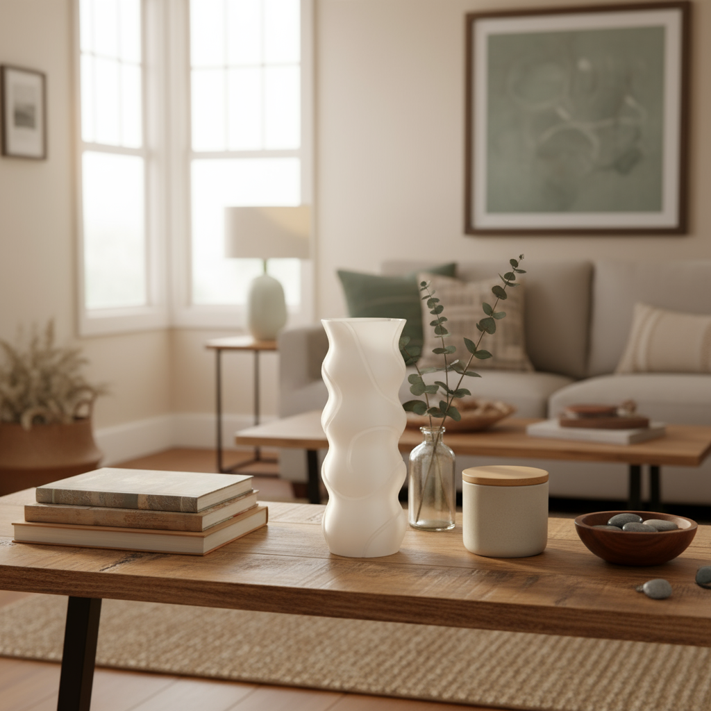 Vase Style#10 White Vase Home Setting