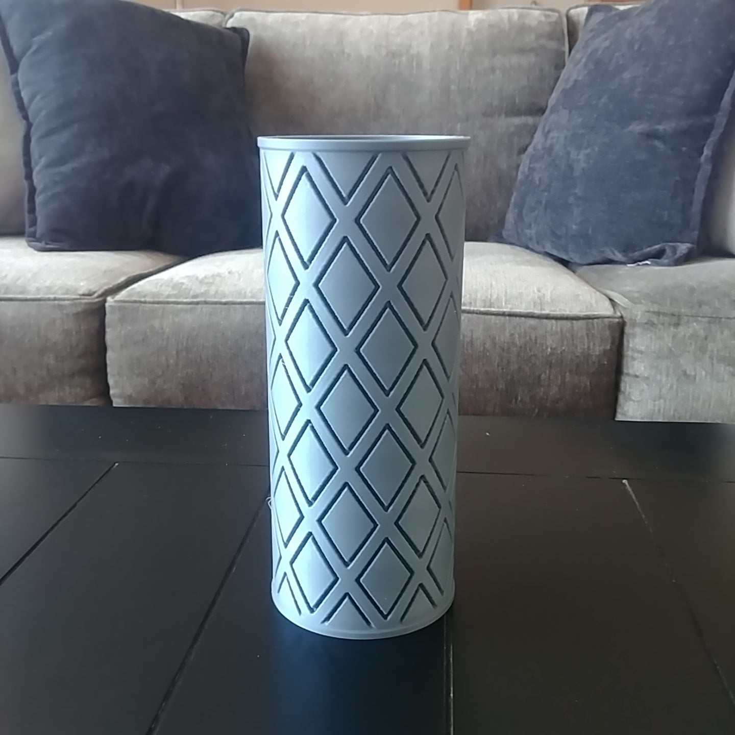 Vase Cylinder Diamond Weave - Physical Product